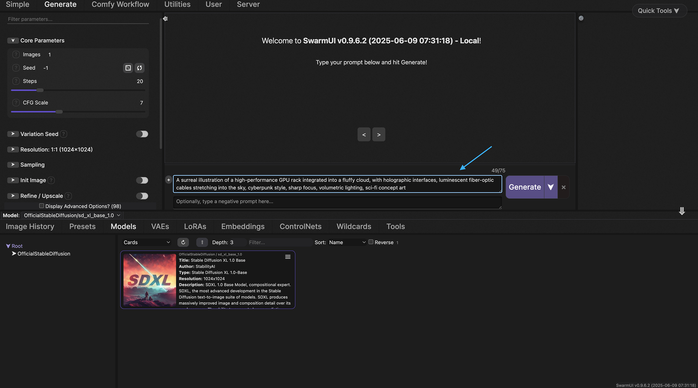 comfyui工作窗口带有及时的输入字段选择
