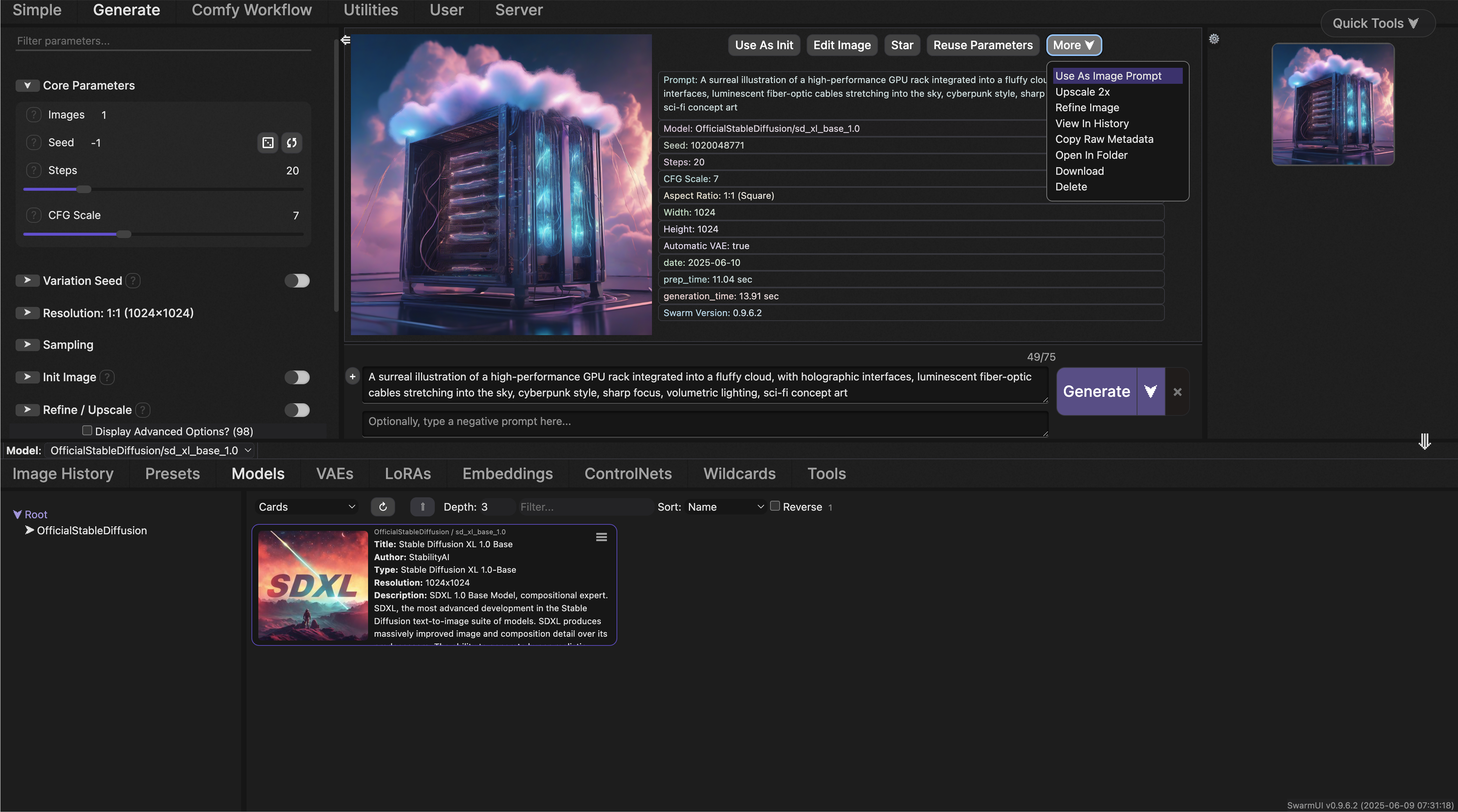 带有生成图像和视频的Comfyui画廊